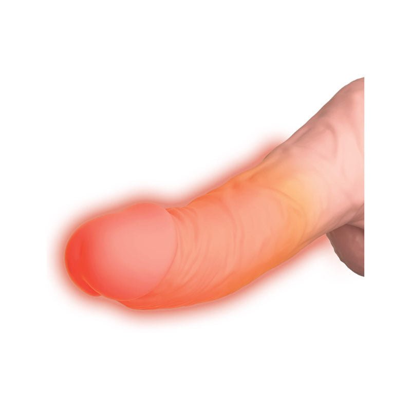 King cock - plus 6.5'' thrusting dildo with balls - Product top view, show thrusting  | Flirtybay.com.au